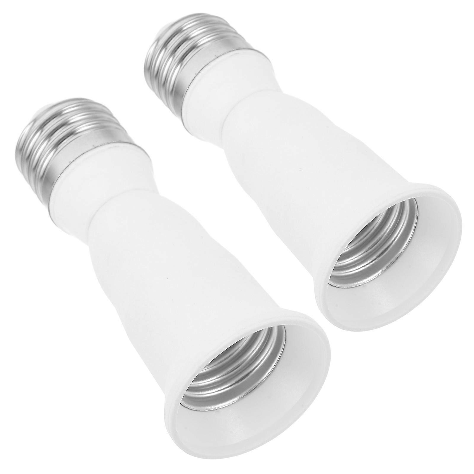 Socket Extender Light Bulb Socket Adapter E26/E27 To E26/E27 For Home Use Flame Retardant Material Extend Light Bulb Reach 2Pcs
