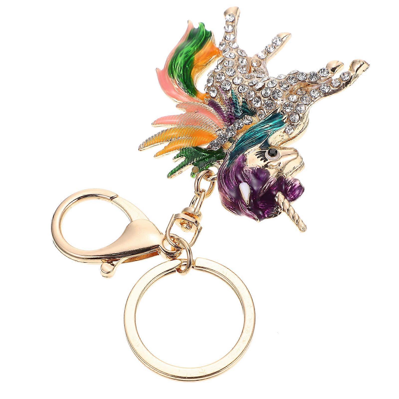 Unicorn Key Chain Pendant For Elegant Women Suitable For Everyday Use In Multi Color With Key 1Pcs