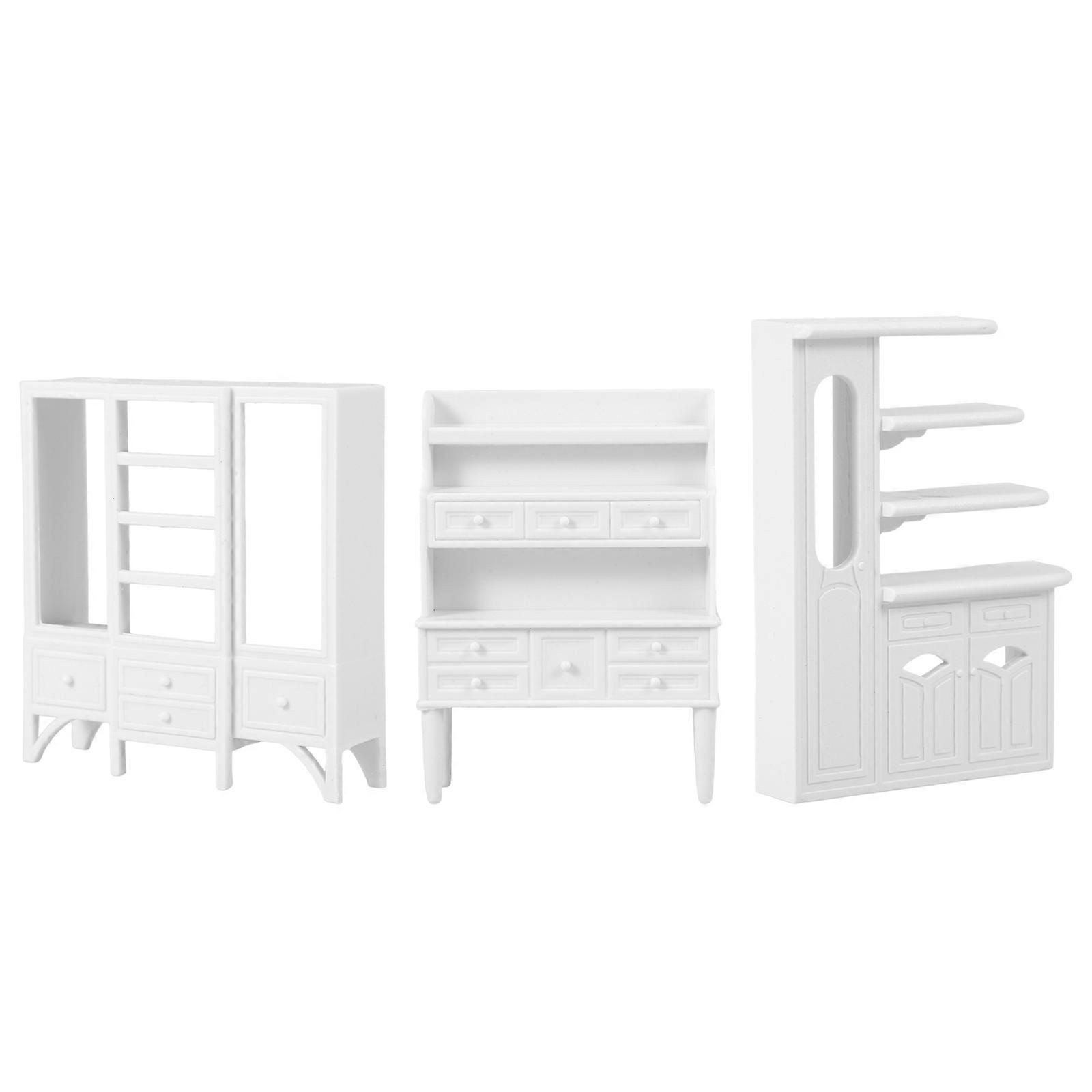 3PCS Sand Table Building Furniture 1/25 Scale Small Cabinet Model Tiny Furniture Set