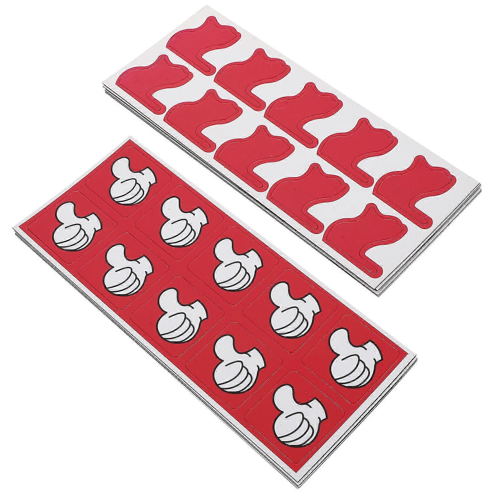 Kids Reward Stickers with Thumb Pattern in Red Color for Decor and School Supplies 10 Sheets
