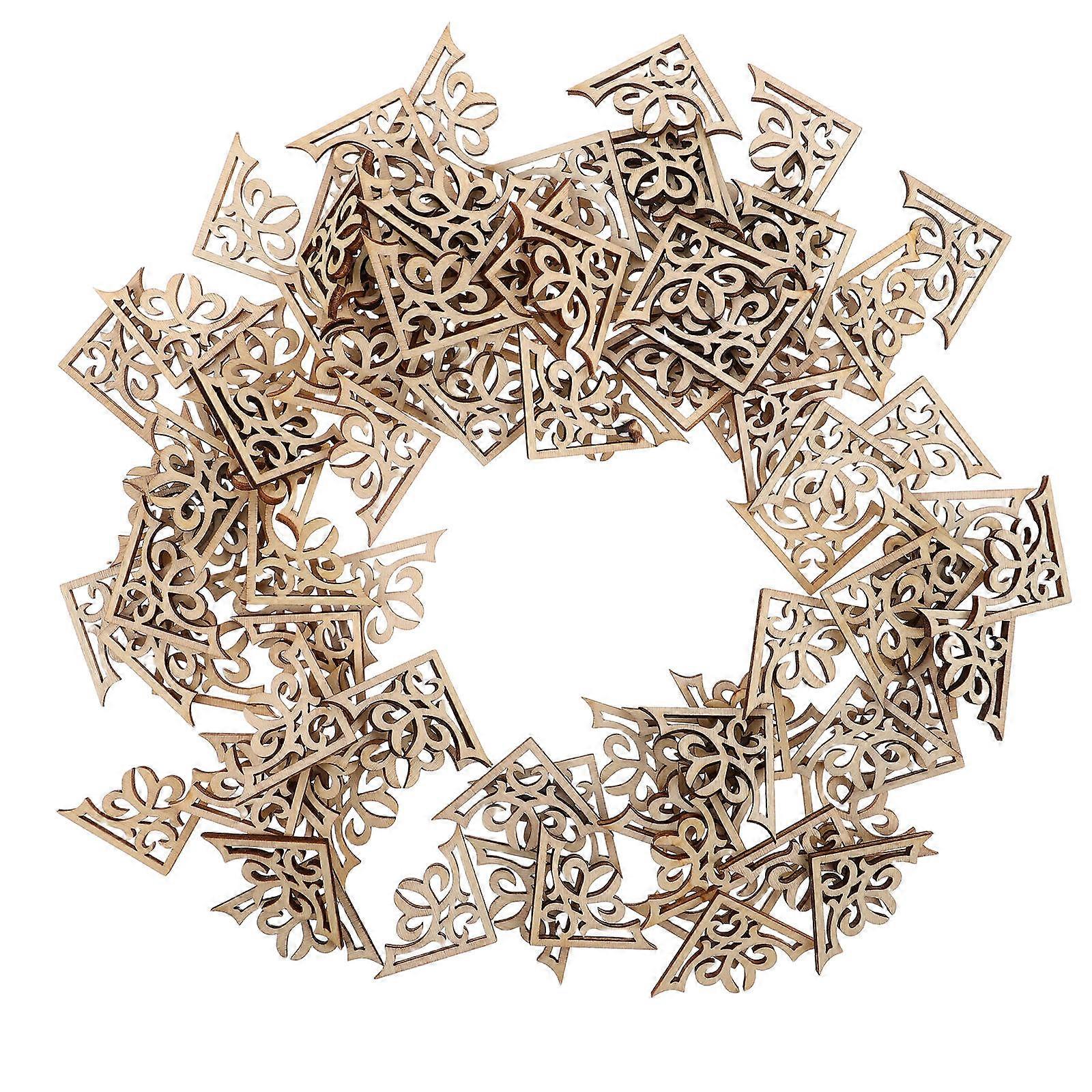 Khaki Wood Carved Decorations for Walls Cabinets Doors with Beautiful Flower Patterns Synthetic Material