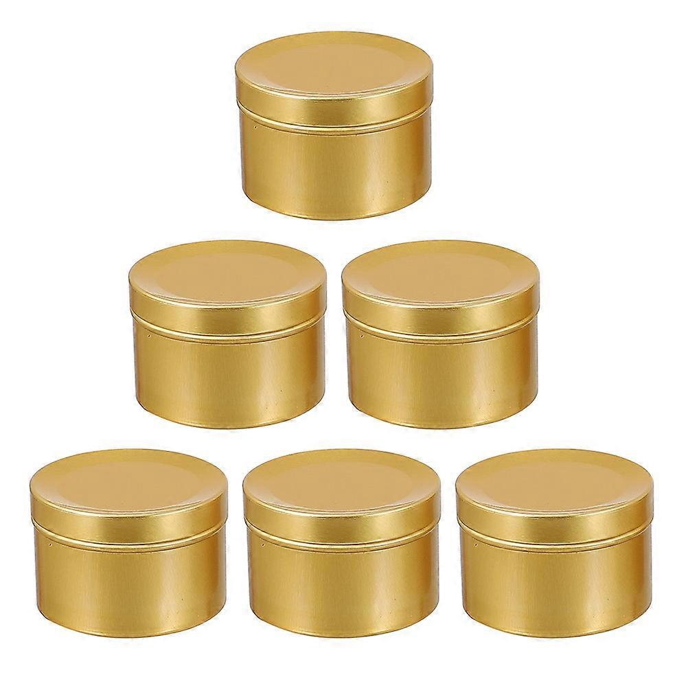 Golden Aluminum Alloy Candle Making Jars for Home DIY Reusable 6pcs Small Size Lightweight