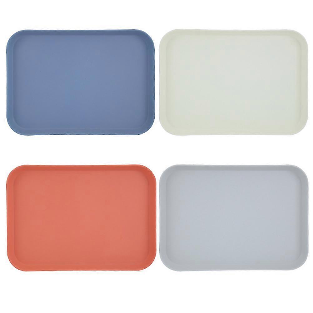 Nordic Fiber Food Serving Tray Dessert Plate Snack Dish Tableware for Home Hotel Size S (Blue)