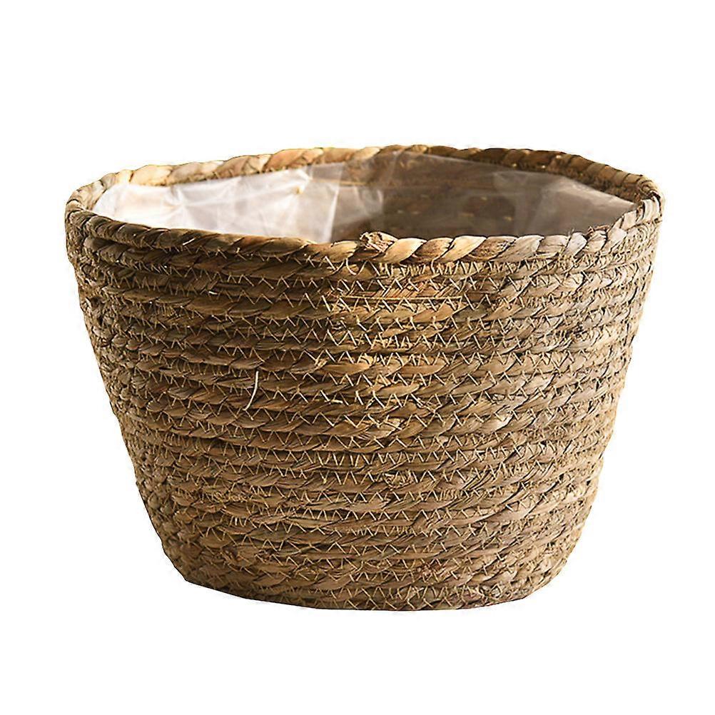 Khaki Plastic Flower Pot Container with Storage Function for Home Use 1pc