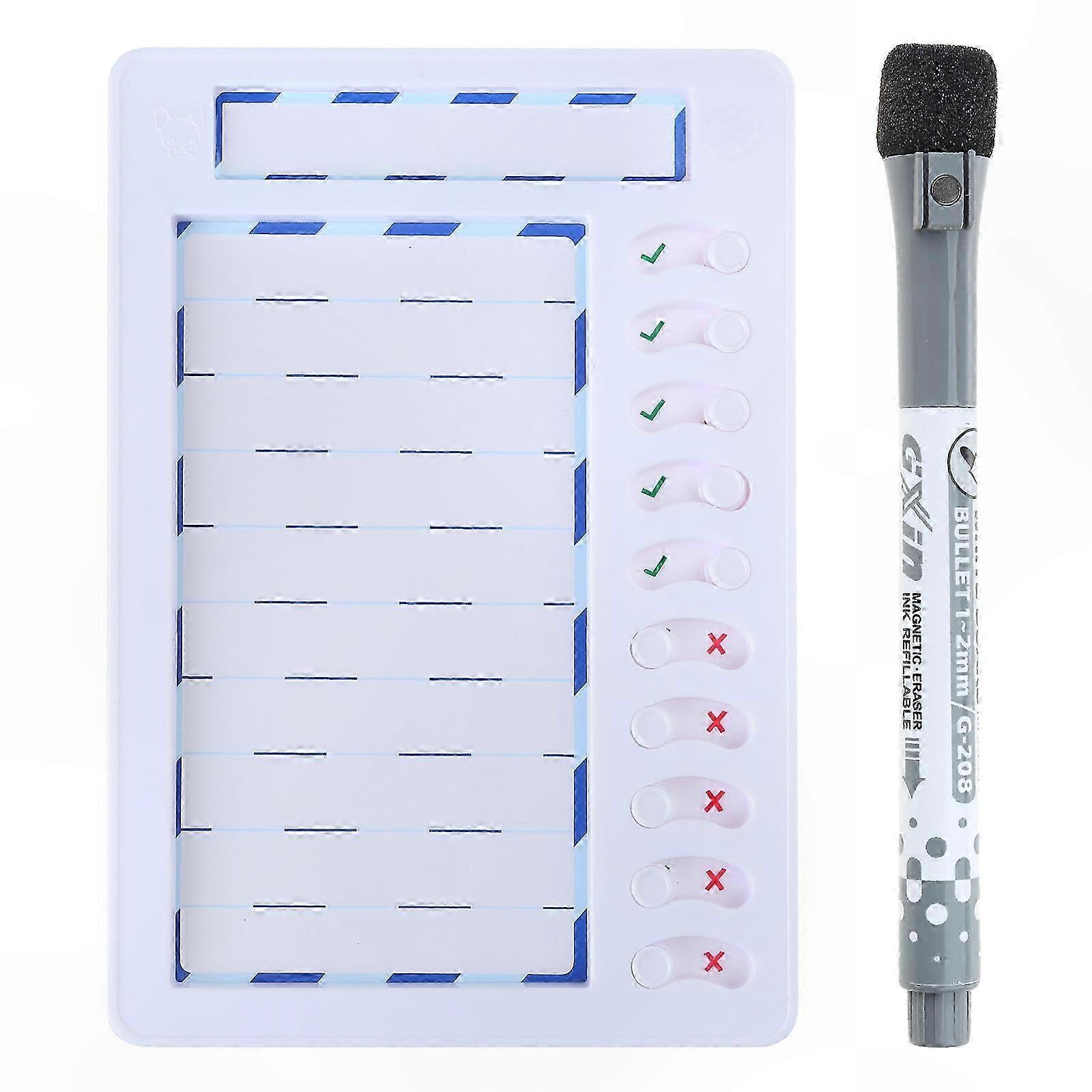 Chore Chart for Kids Magnetic Checklist Board with Detachable Memo and 4 Replaceable Sheets