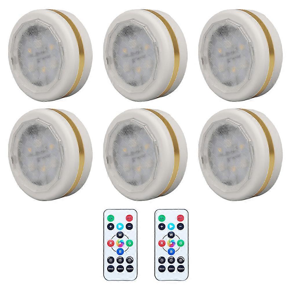 Remote-controlled LED Lights RGB Night Lights For Wardrobes Stairs And Corridors 1 Set Circular Design