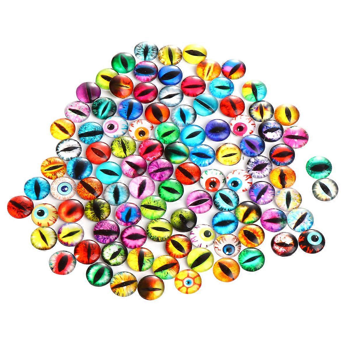 Glass Patches 100Pack DIY Jewelry Material Mixed Colors 16MM Ideal For Craft Projects And Home Decoration