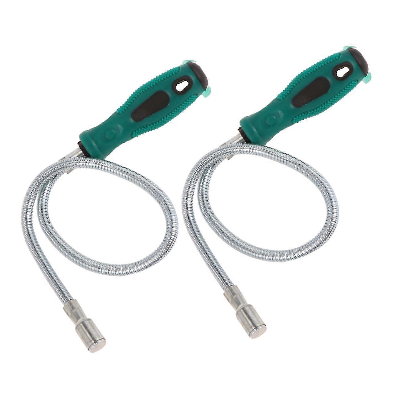 Magnetic Pickup Tool Set - 2 Piece Telescoping Magnetic Grabber Collector, Green Magnetic Retrieval Stick