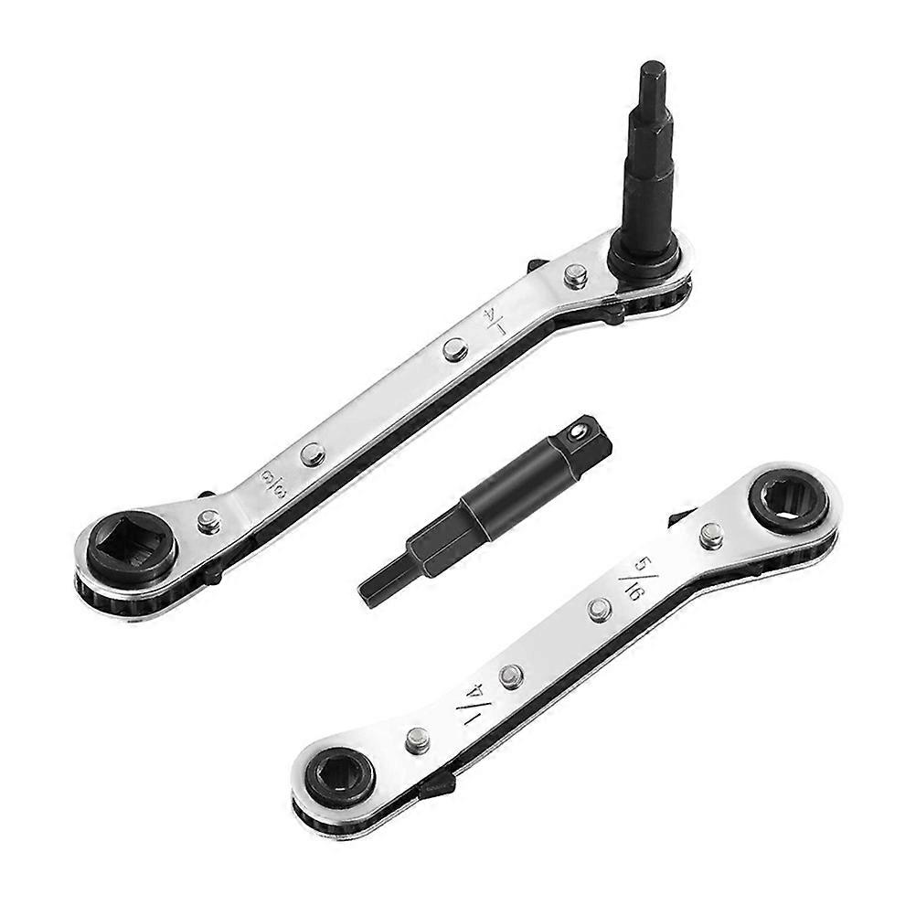 Refrigeration Service Wrench with Ratchet Structure for Home Use Made of Durable Steel Silver Color