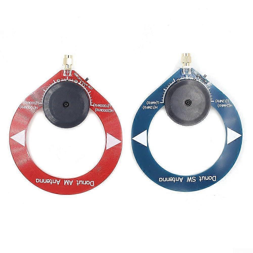 Compatible compact radio antenna set for SW/MW frequencies (red  blue) for HFDY Malahiteam, Red/Blue