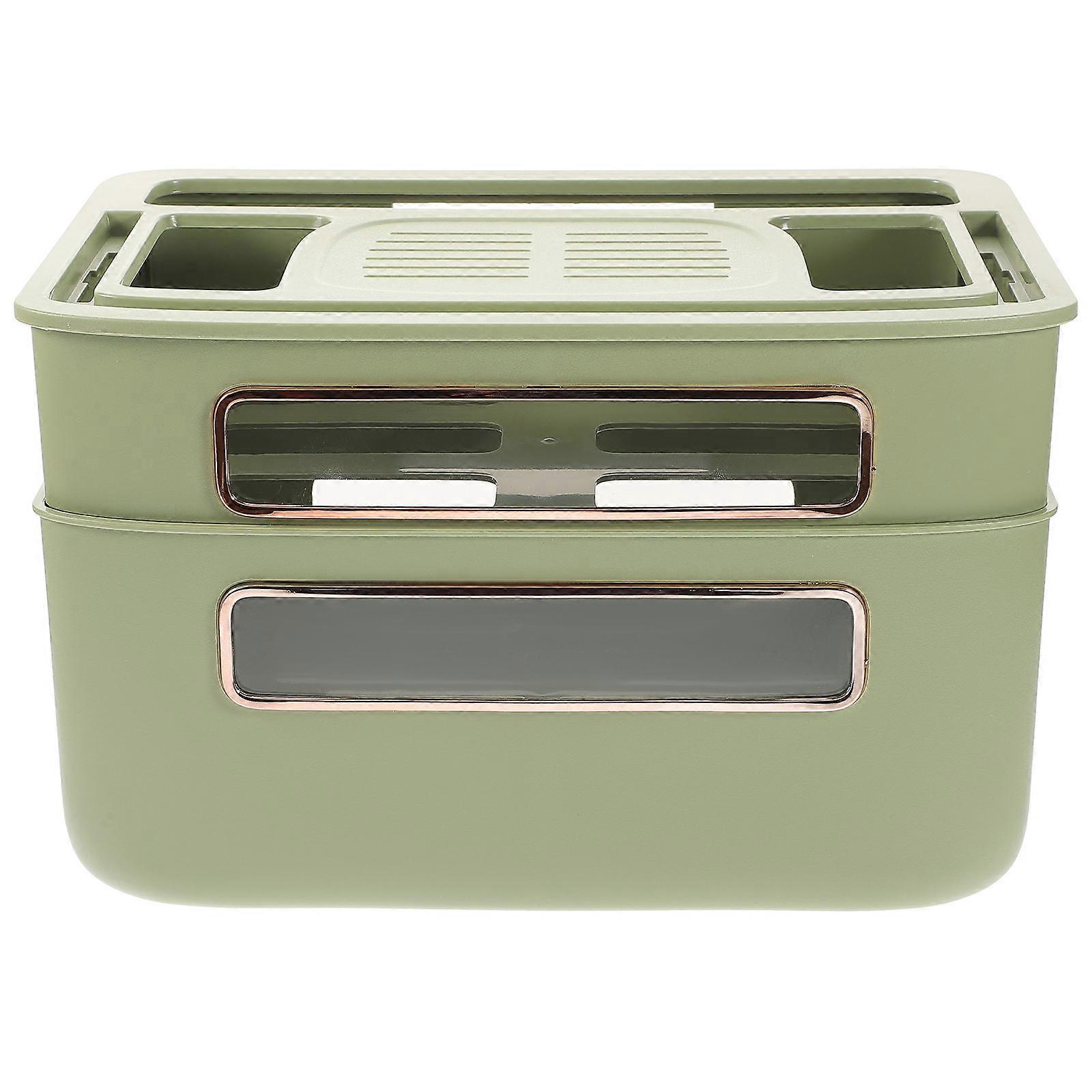 Double-layer Stackable Router Storage Box For Mobile Phones And Smart Speakers In 31.5X22X20CM Size With Removable Cleaning Function 1Pcs