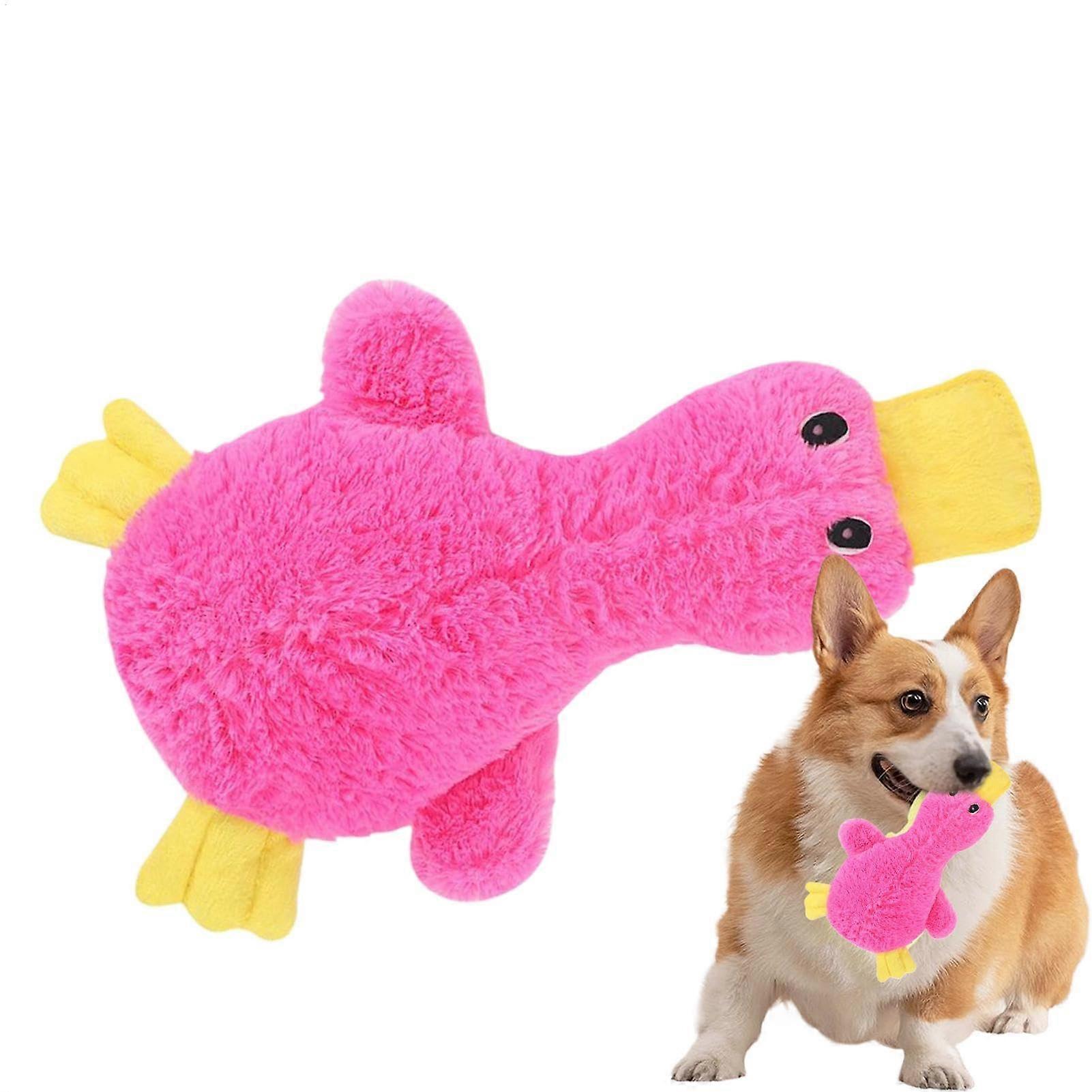 Dog Sound Plush Toy  Duck Neck and Crinkle Paper  Interactive Toy for Puppies and Dogs Medium Size,  for Training, Play and Masticators Pink