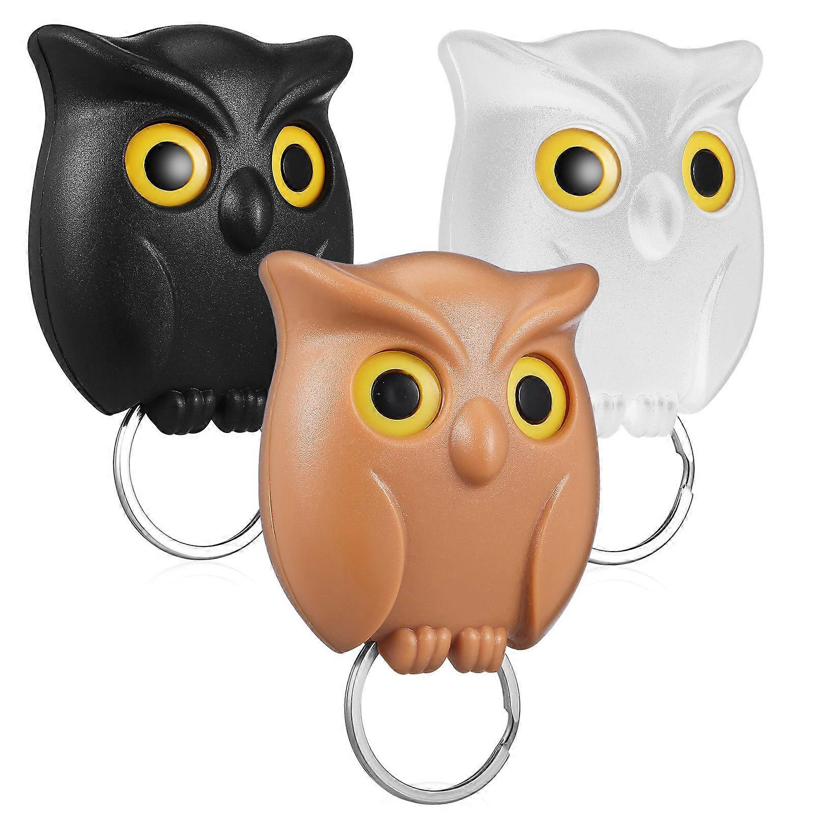 Space-Saving Owl Shape Key Hooks For Wall Accessories Living Space Organization Secure Magnetism 3Pcs