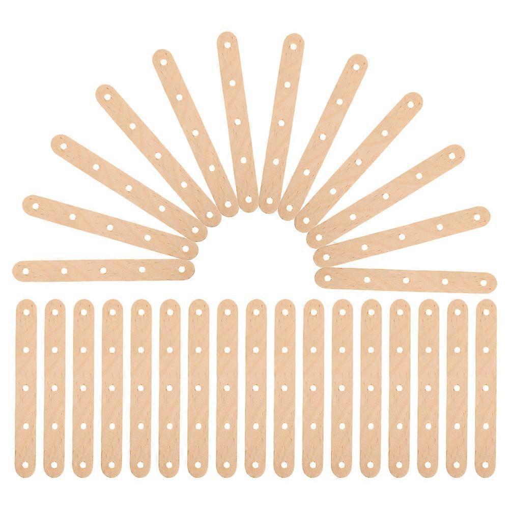 200pcs Durable Wooden Craft Sticks with Holes for DIY Projects, Model Making, and Decorations – Travel Friendly Popsicle Sticks for Creative Crafts