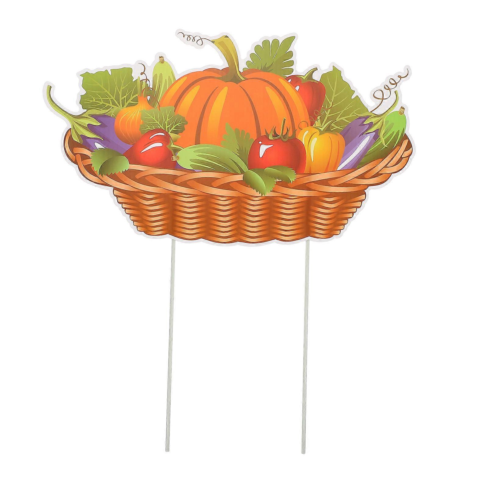 Thanksgiving Yard Sign Decoration with Realistic Textures Made of Plastic Multi Colorfully Vivid Patterns