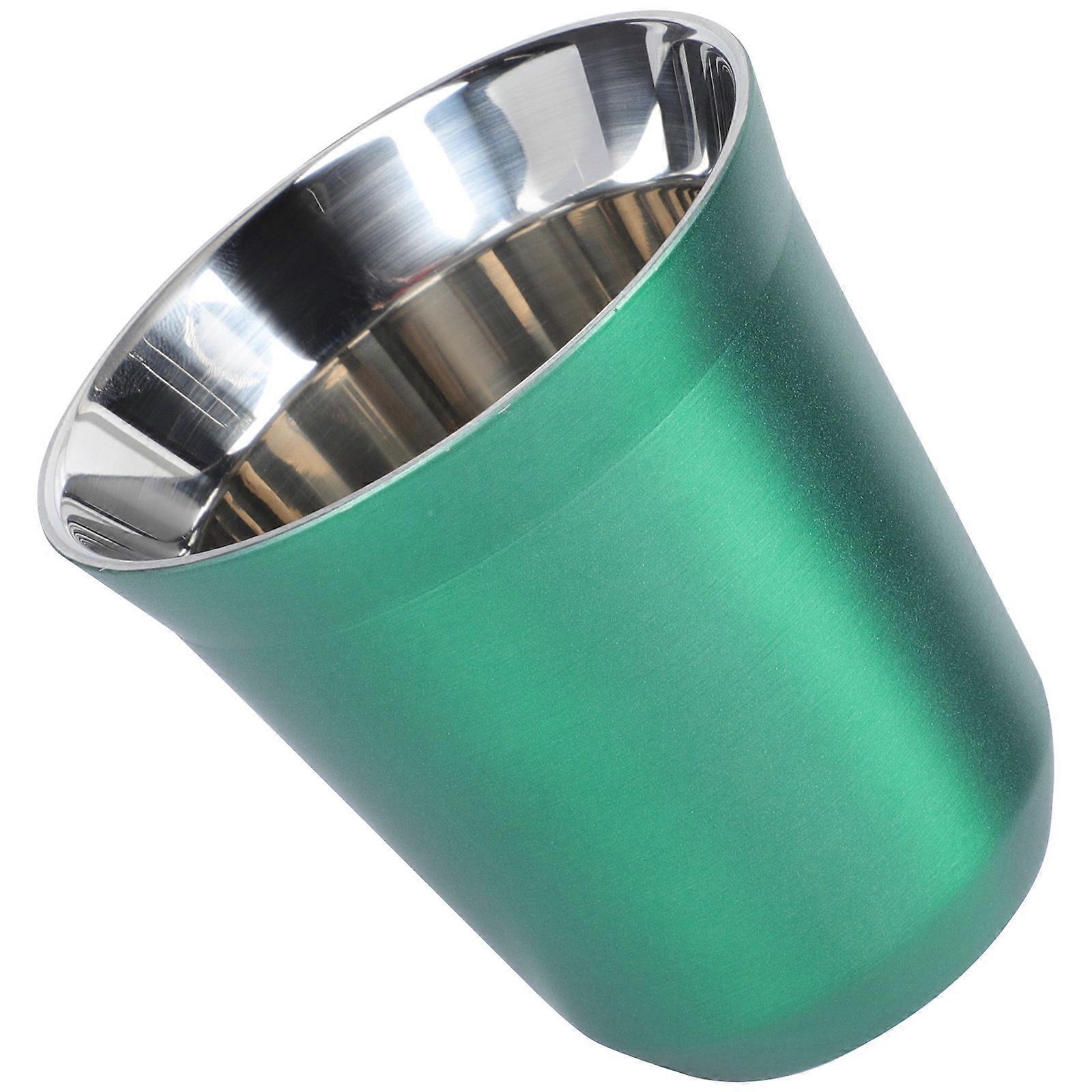Insulated Coffee Cup 1Pc Double-layer Thermal Cup Designed For School Use Green Color 8x7.5cm And Practical
