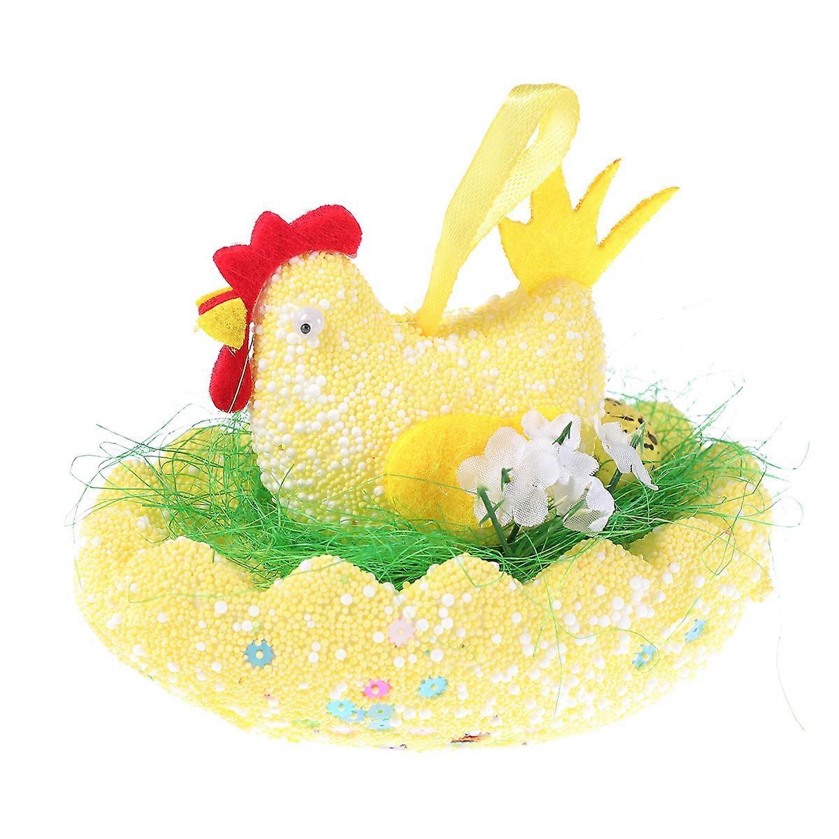 Colorful Chicken Shape Hanging Pendants Easter Decor For Shop Decoration 13 X 9 X 8.5 Cm 1Set