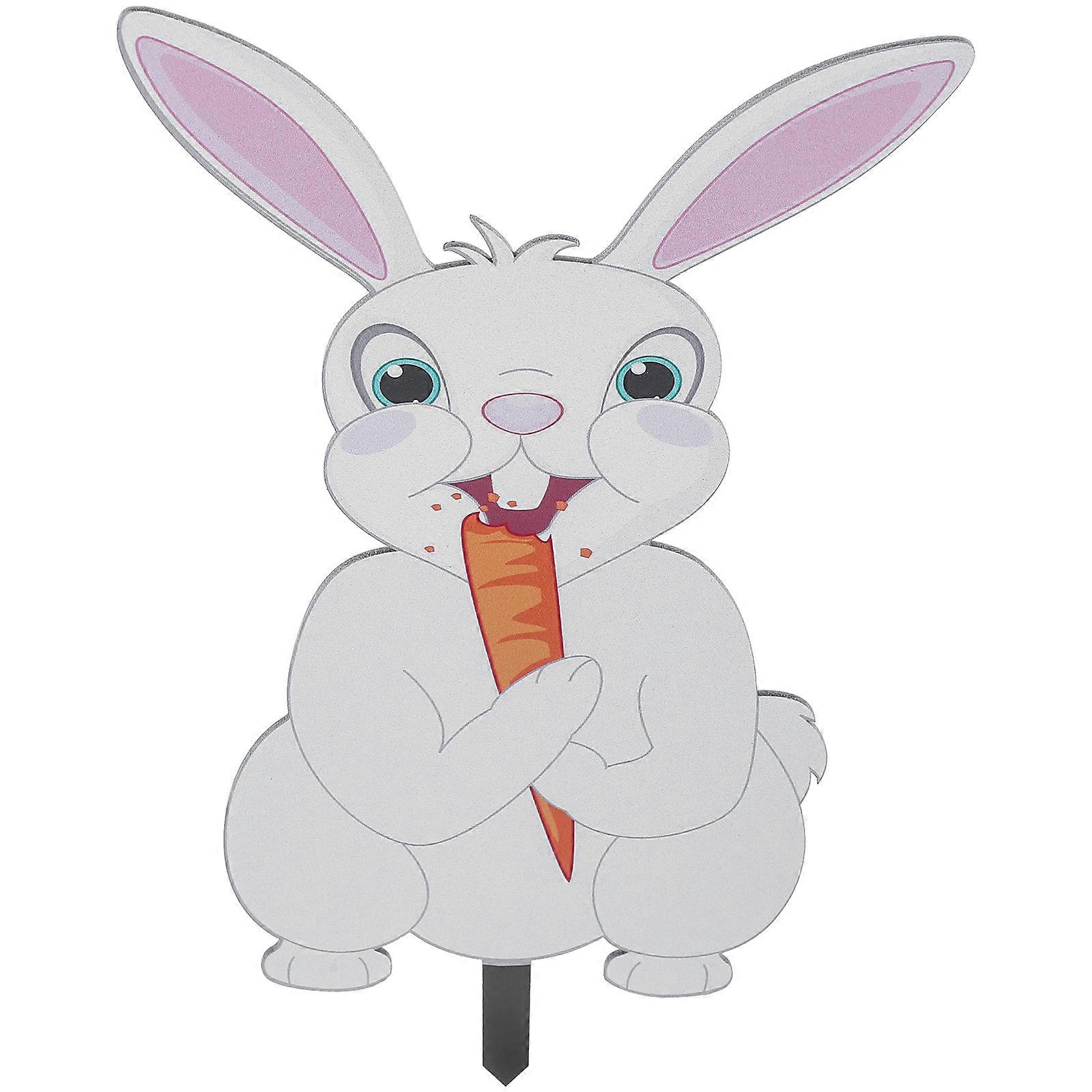 Rabbit Outdoor Stake Easter Style Yard Decorations 32X16.8CM Easy to Insert into Ground 1Pack