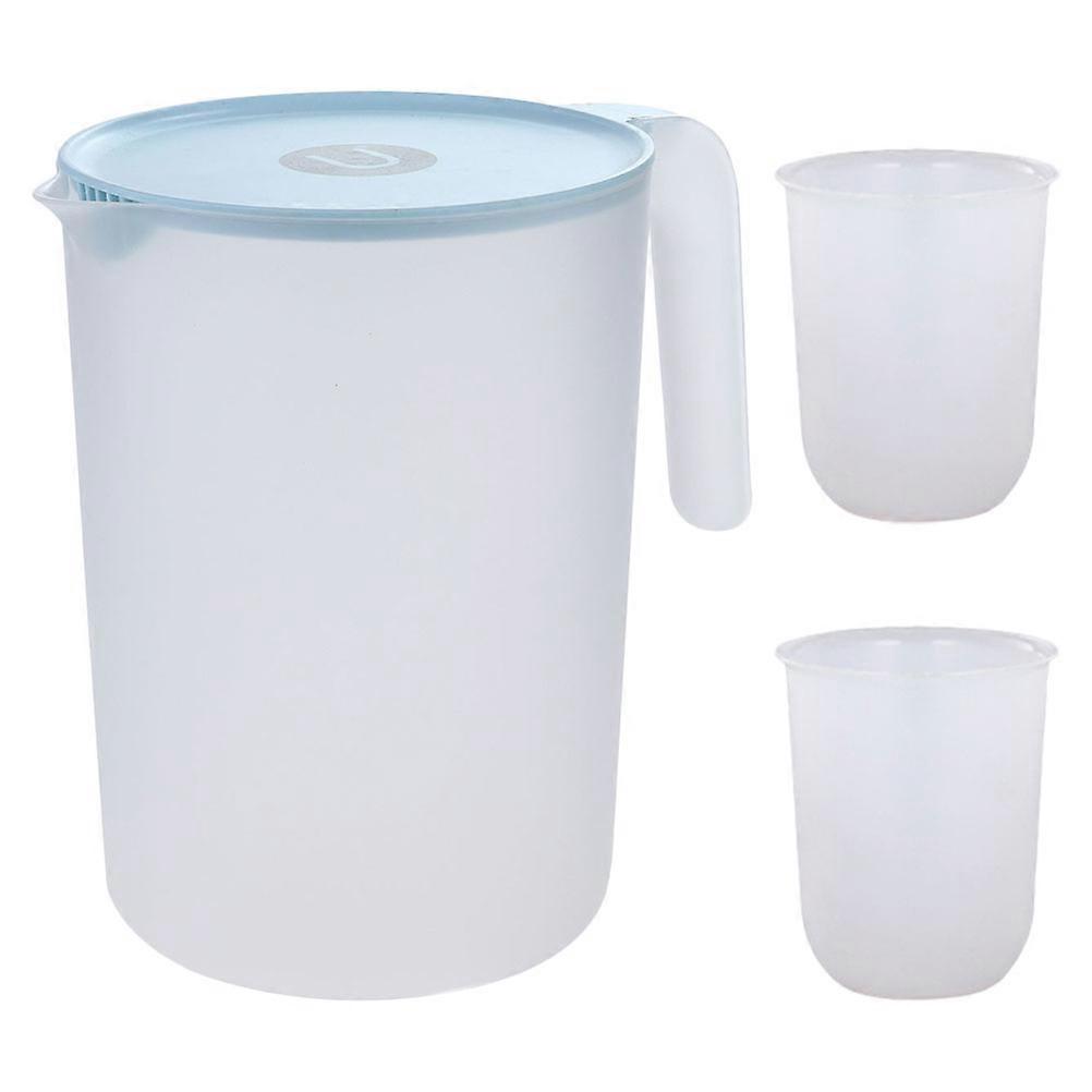 Square Shape Large Water Jug with Lid Designed for Family and Friends Gathering in Blue 1 Set