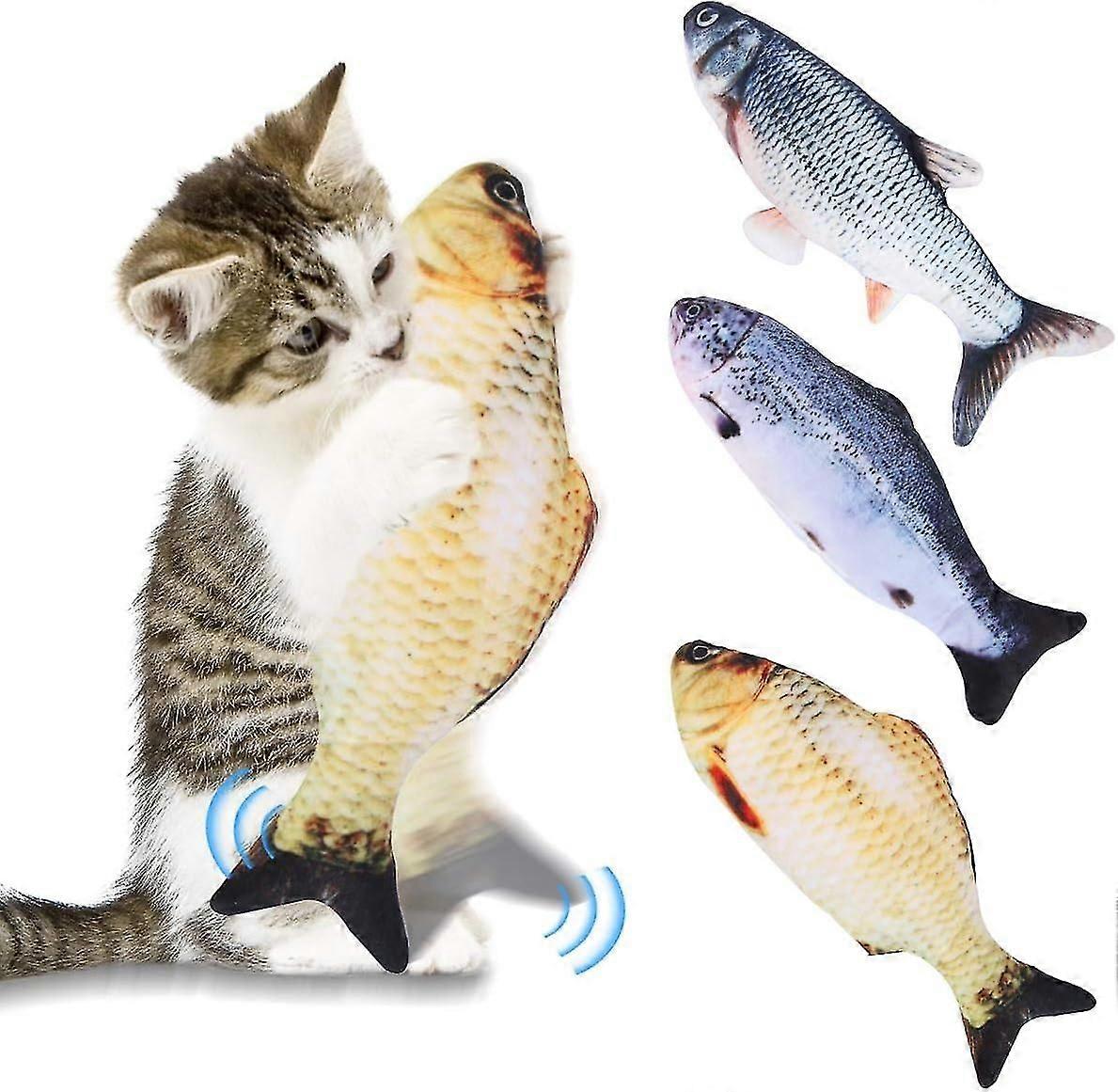 Cat Plush Toy,cat Catnip Toys Simulation Electric Doll Fish,realistic Plush Interactive Pet Toy For Cats Kitten