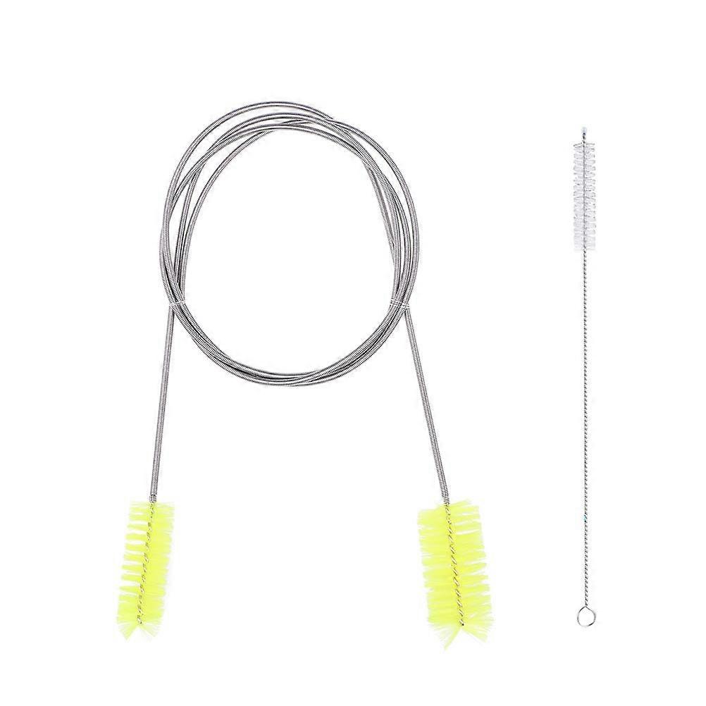 2pcs Aquarium Fish Tank Cleaning Brush Double Head U Shape Inlet and Outlet Spring