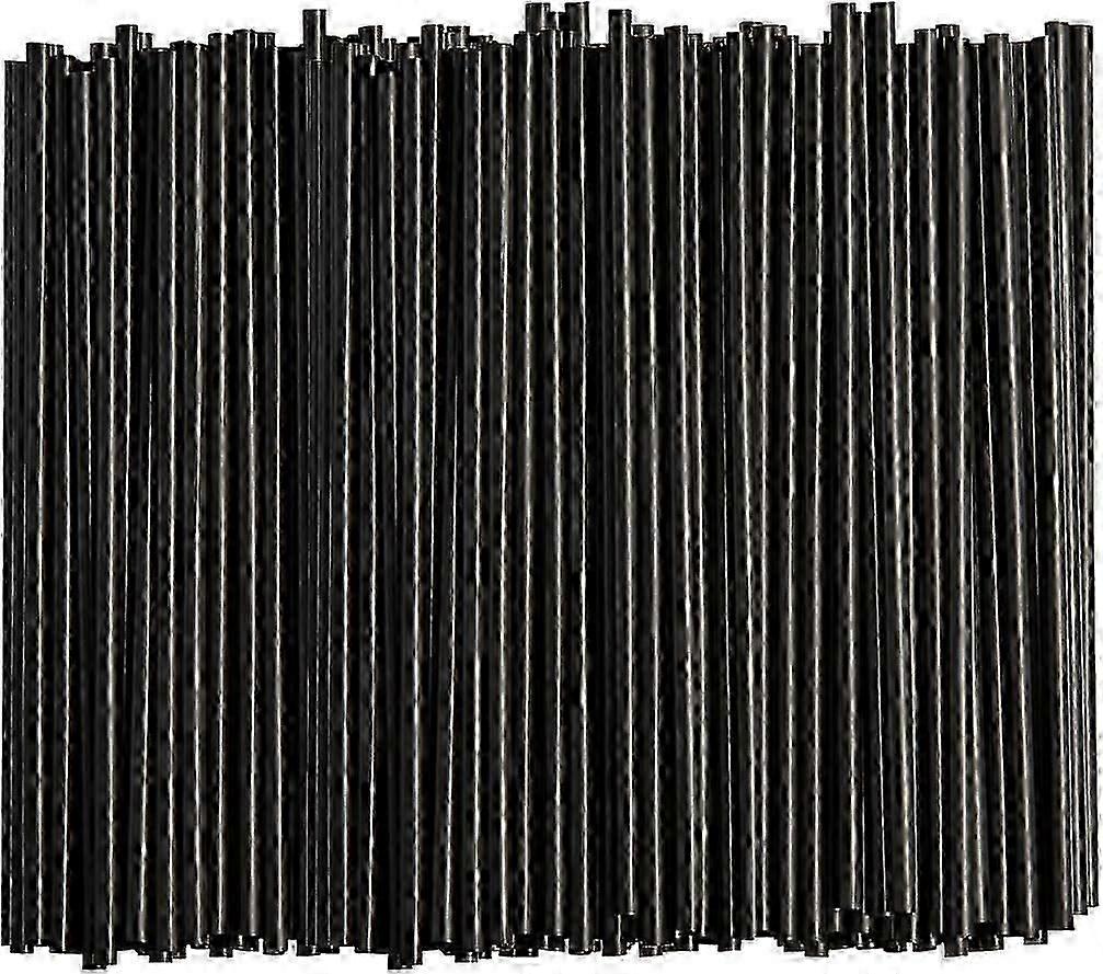 [250 Count] 7.75" Black Plastic Drinking Straws - Disposable