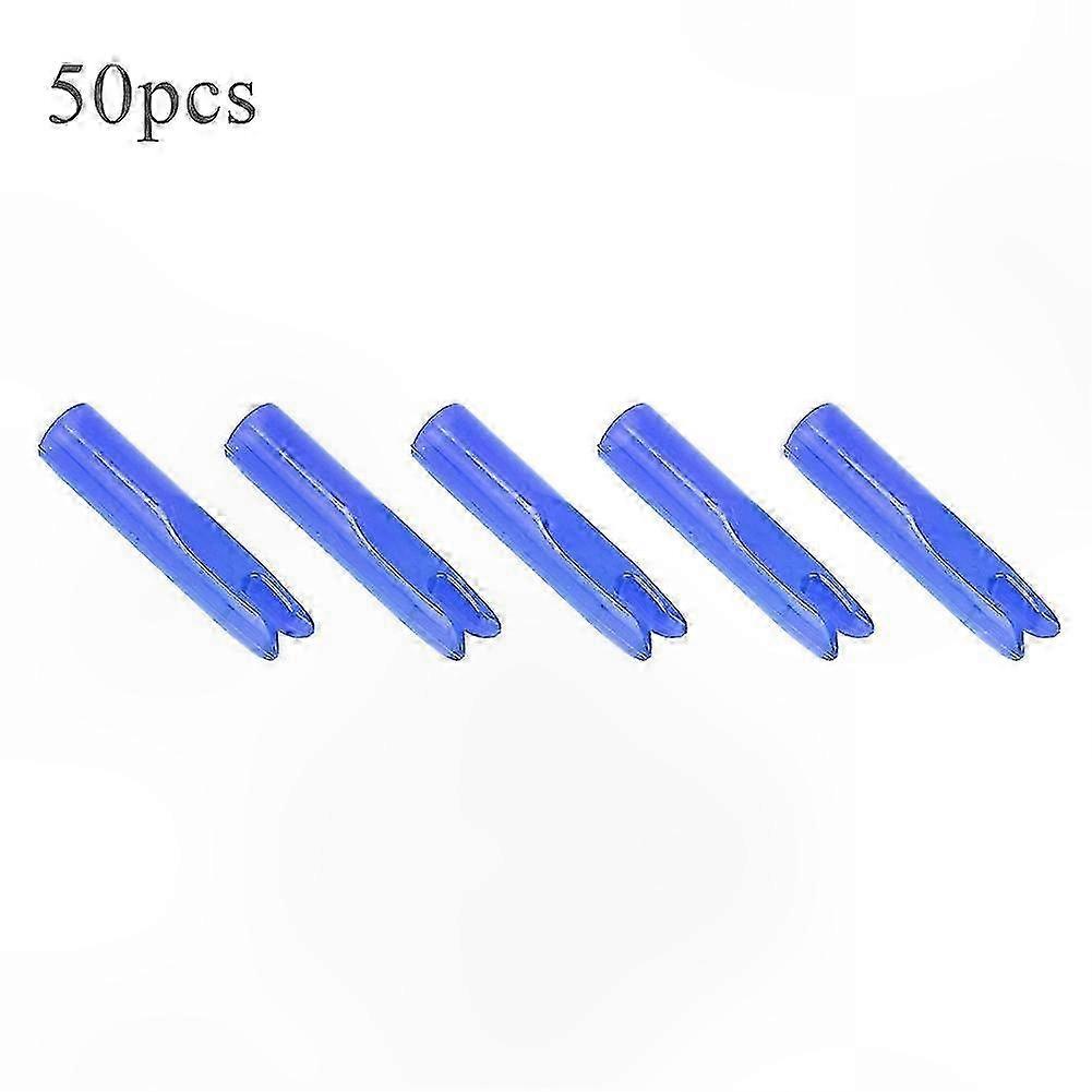 6mm Arrow Shaft Nock Inserts, Blue Plastic Archery Accessories, Pack of 50