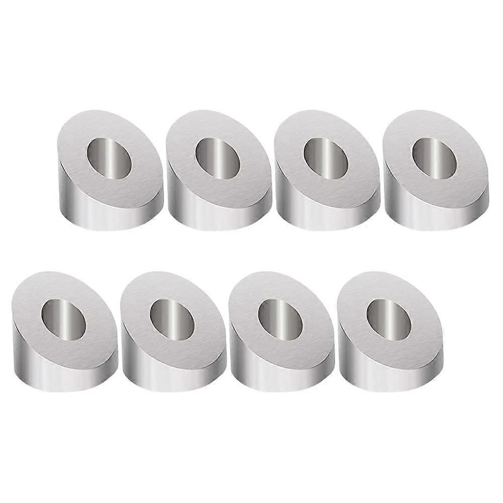 Cable Railing Beveled Washer 8Pcs for Diy Projects and Staircase Guardrail Hardware Round Curve Surface in Silver