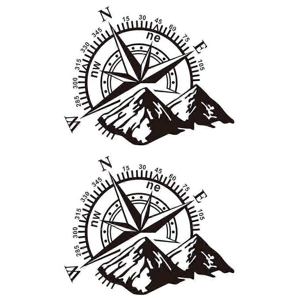 2pcs Creative Compass Car Stickers Pretty Compass Stickers Practical Scar Decals