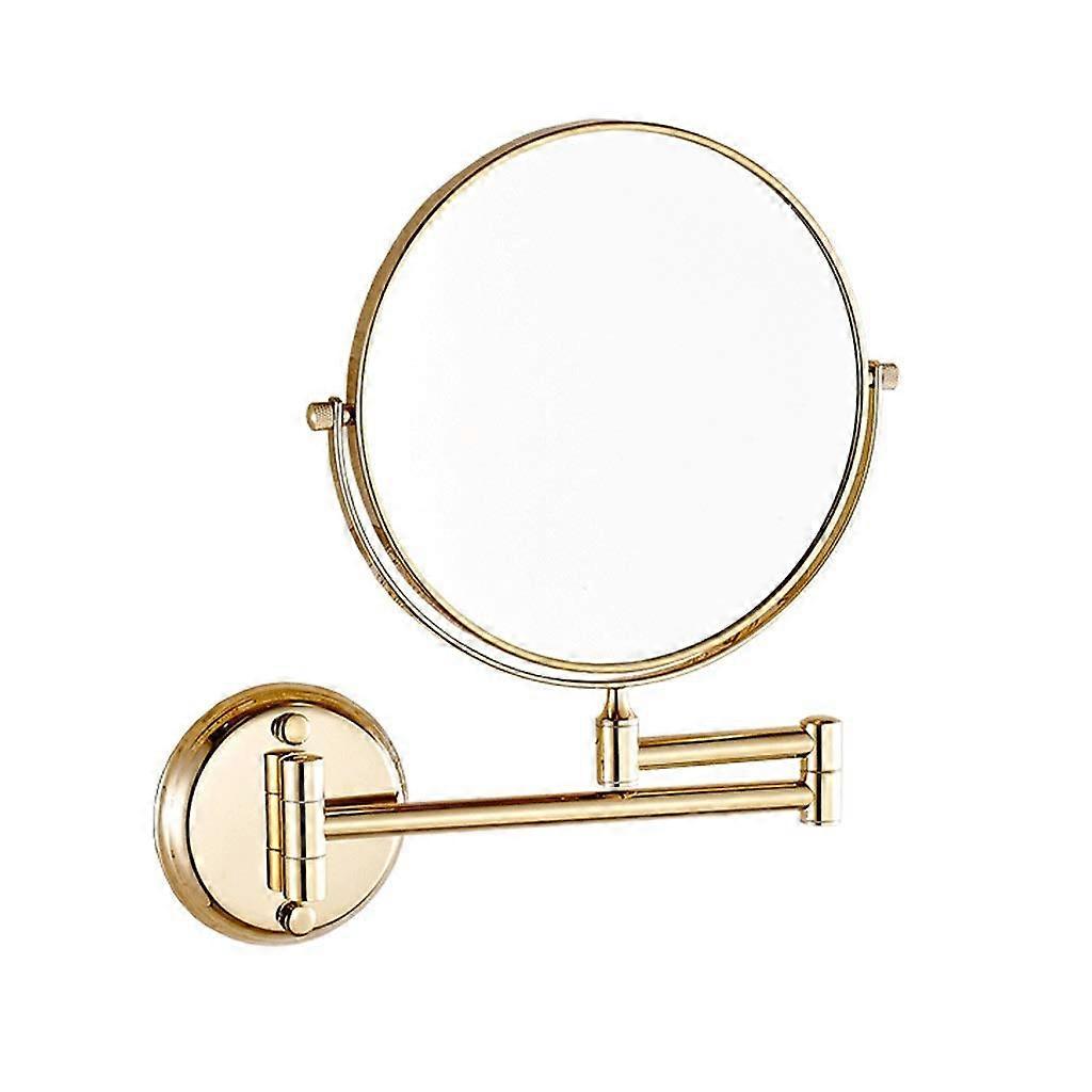 WallMounted Beauty Mirror Bathroom Vanity Mirror Folding Telescopic Double Sided 3X Magnification Normal (Color : A, Size : Diameter 15cm) Ref: 3108
