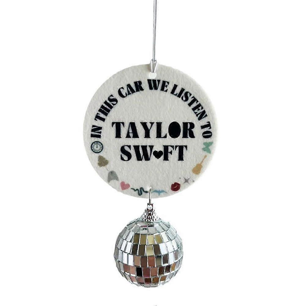 Car Hanging Disco Ball Mirror Charm Unscented Air Freshener Ornament for Taylor Swift Fans