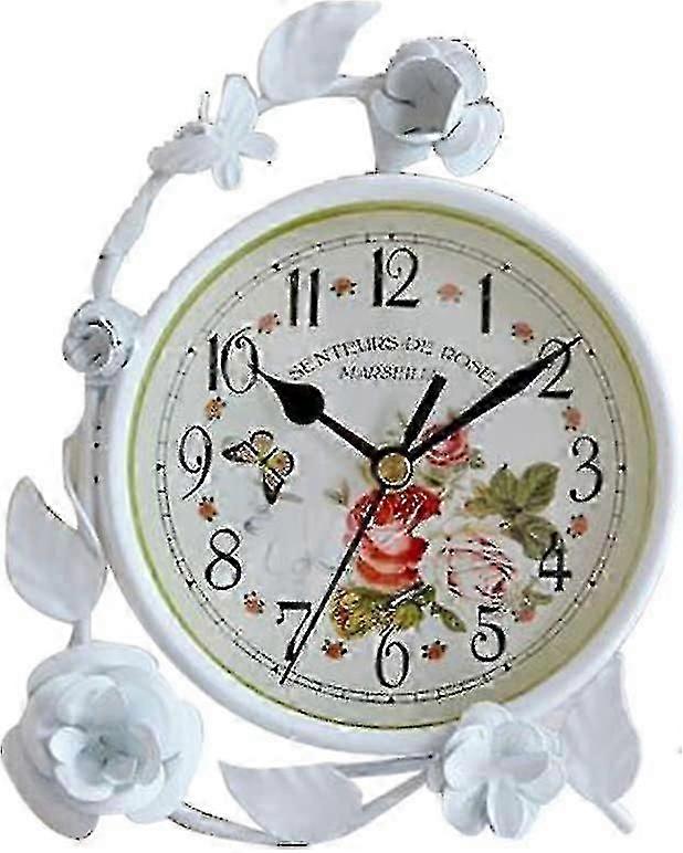 Iron Table Clock, Silent Desk Shelf Clocks Bedside Clock