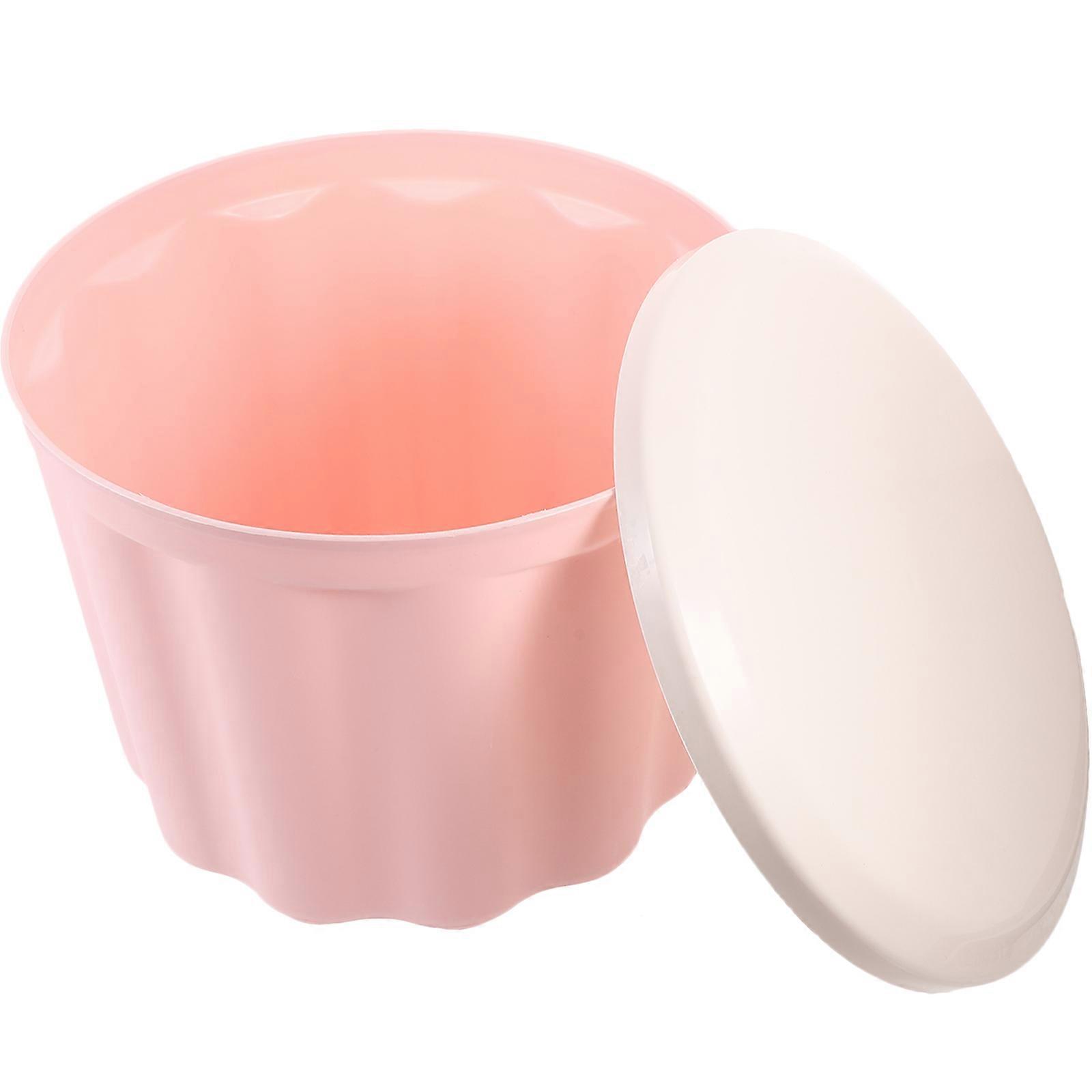 Pink Plastic Storage Bucket with Lid for Toys Snacks or Household Items Multiuse Organizer Large Capacity