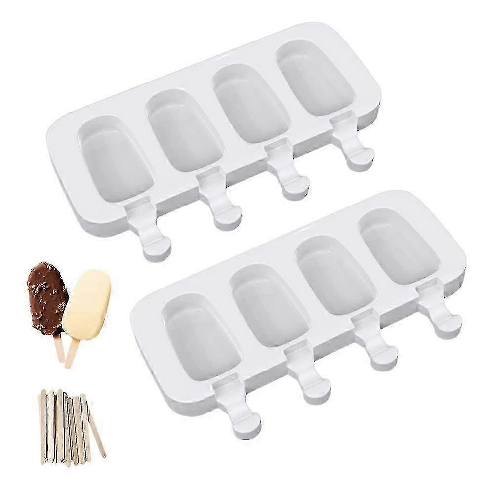 2 Sets of Clear Reusable DIY Popsicle Molds for Homemade Ice Cream and Frozen Treats