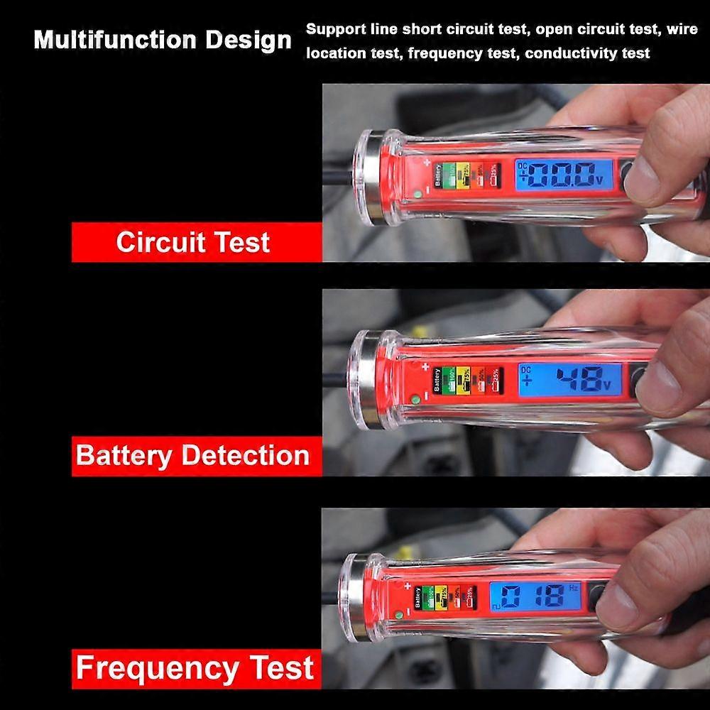 Electrical Test Pen Bipolar Automotive Wiring Tester Digital LCD Automobile Power Tester 1-75V Car Power Tester Automotive Wiring Repairing and Testin