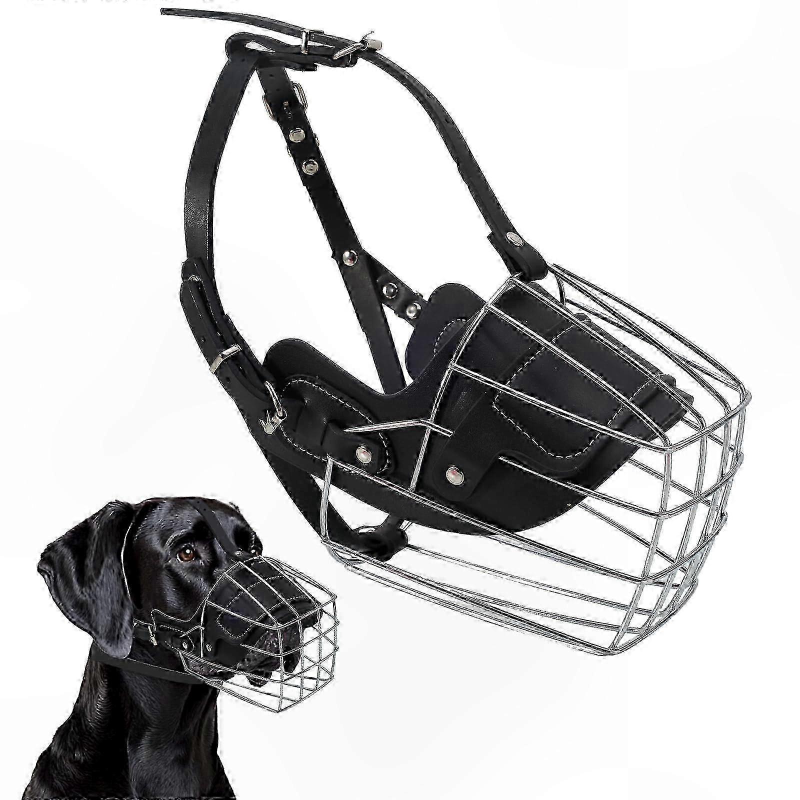 Extra Large Dog Muzzle to Prevent Biting, Breathable Metal Basket Muzzle for Large Breeds, Drinkable Design for Comfort and Safety