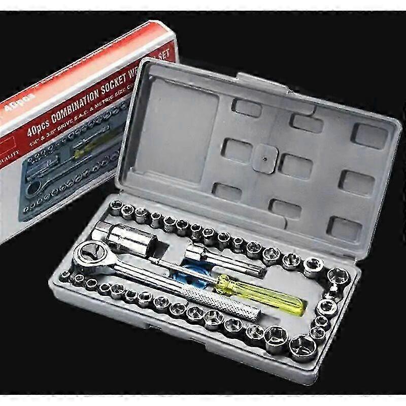 40-Piece Hex Socket Tool Socket Set (1/4 and 3/8)