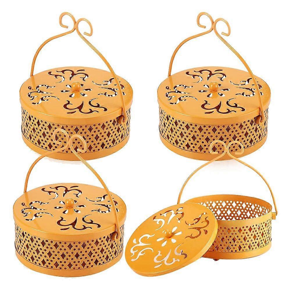 4 Pieces Mosquito Coil Holder Incense Coil Holder Yellow