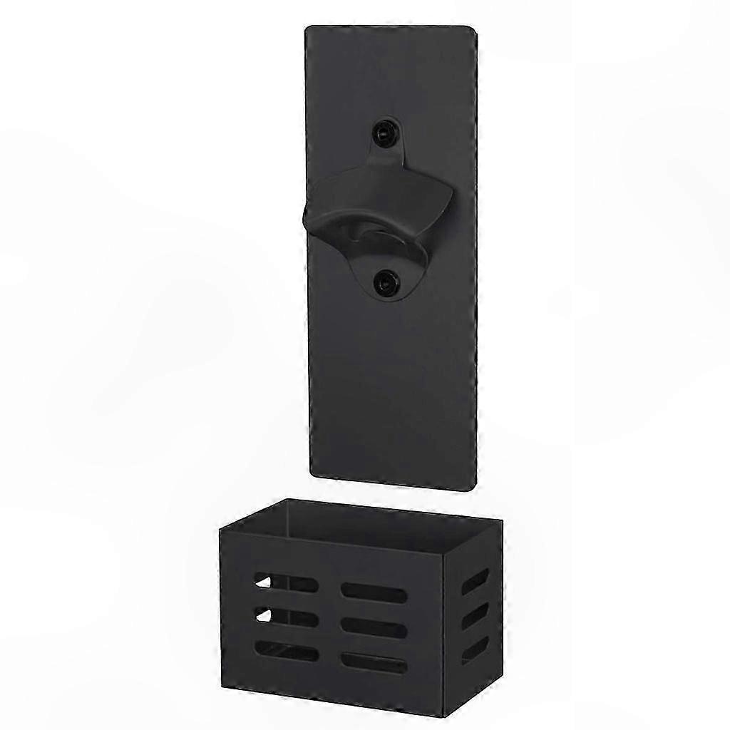 Wall Mounted Bottle Opener with Cap Catcher for Bar and Home Use