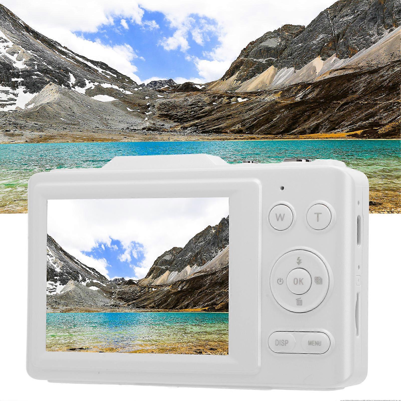 48MP 16X Zoom Digital Camera 4K Video 2.8" Screen White