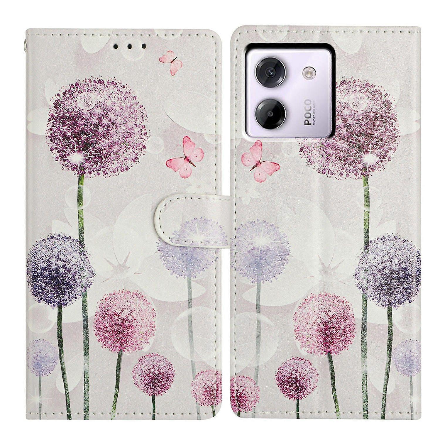 For Xiaomi Poco M7 Pro 5G Case Pattern Printing Wallet Stand Flip Leather Phone Cover with Strap