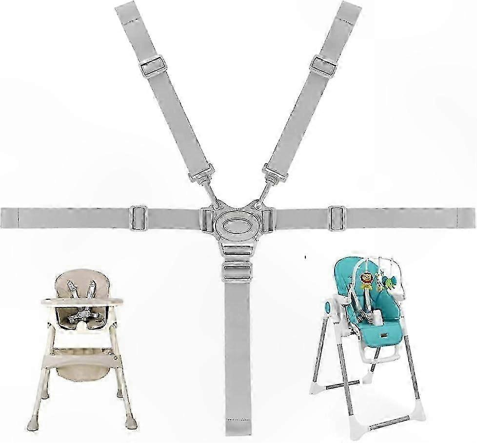 Universal 5-Point Baby Harness with Adjustable Straps for High Chairs Strollers Prams Safety Restraint System