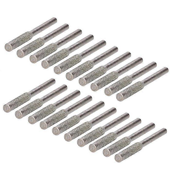 20Pcs Diamond Chainsaw Sharpener, Sharpener Burr Whetstone for Chainsaw Chains 4.0mm (Silver)