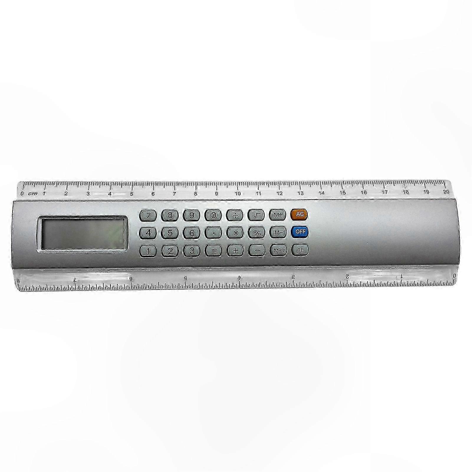 8-Digit Mini Calculator Ruler 20cm Multifunctional Handheld Tool for School and Office Use