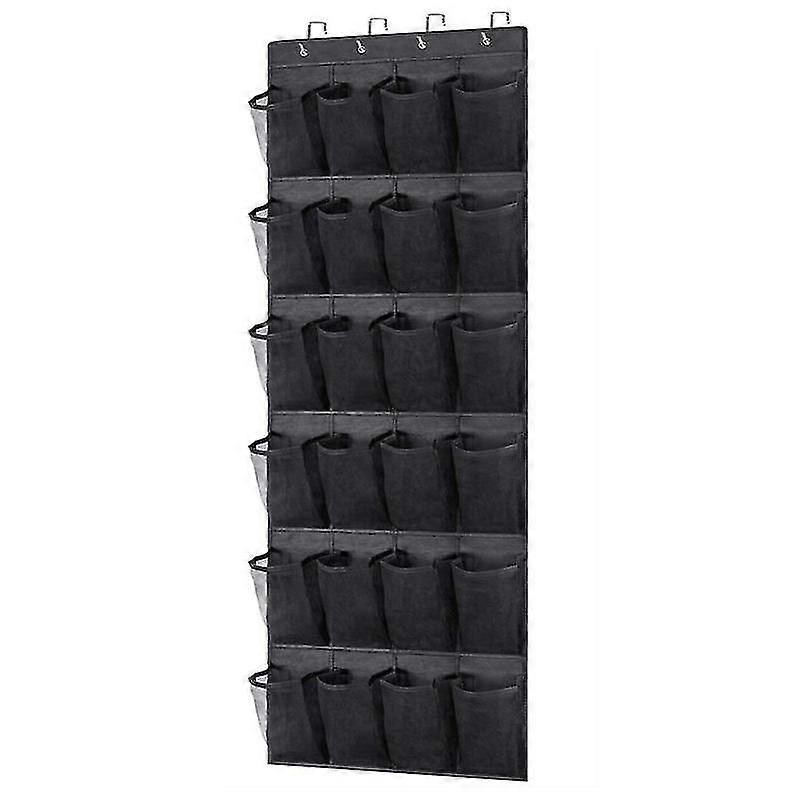 Non-woven Fabric Hanging Bag with Hook 24 Mesh Pocket 6 Layers Large Capacity Foldable Over Door Han