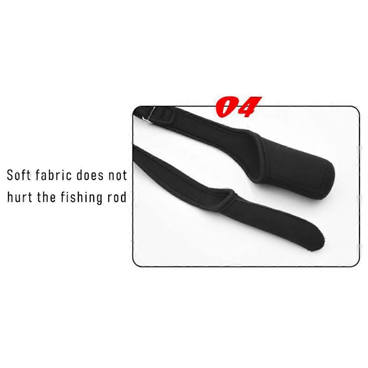 Fish Rod Protection Sleeve with Elastic Cap and Strap - Portable and Stretchable Fishing Gear