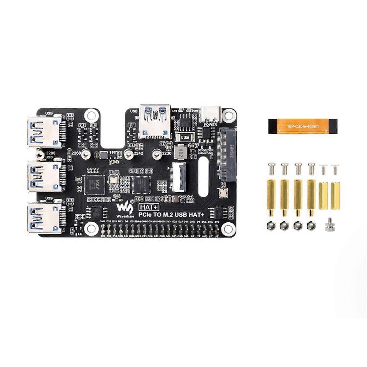 PCIe to M.2 USB 3.2 Expansion Board for 5 Supports NVMe Protocol Expand 4-Port USB 3.2 Gen1 Ports