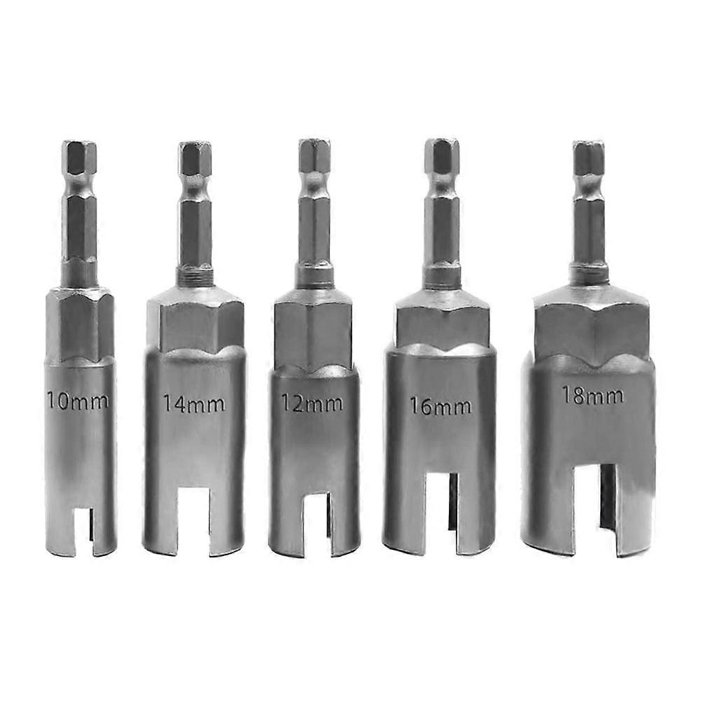 5 PCS Power Wing Nut Driver Set with 1/4 Inch Hex Slot Wing Nuts Drill Bit Socket Wrenches Tools Se