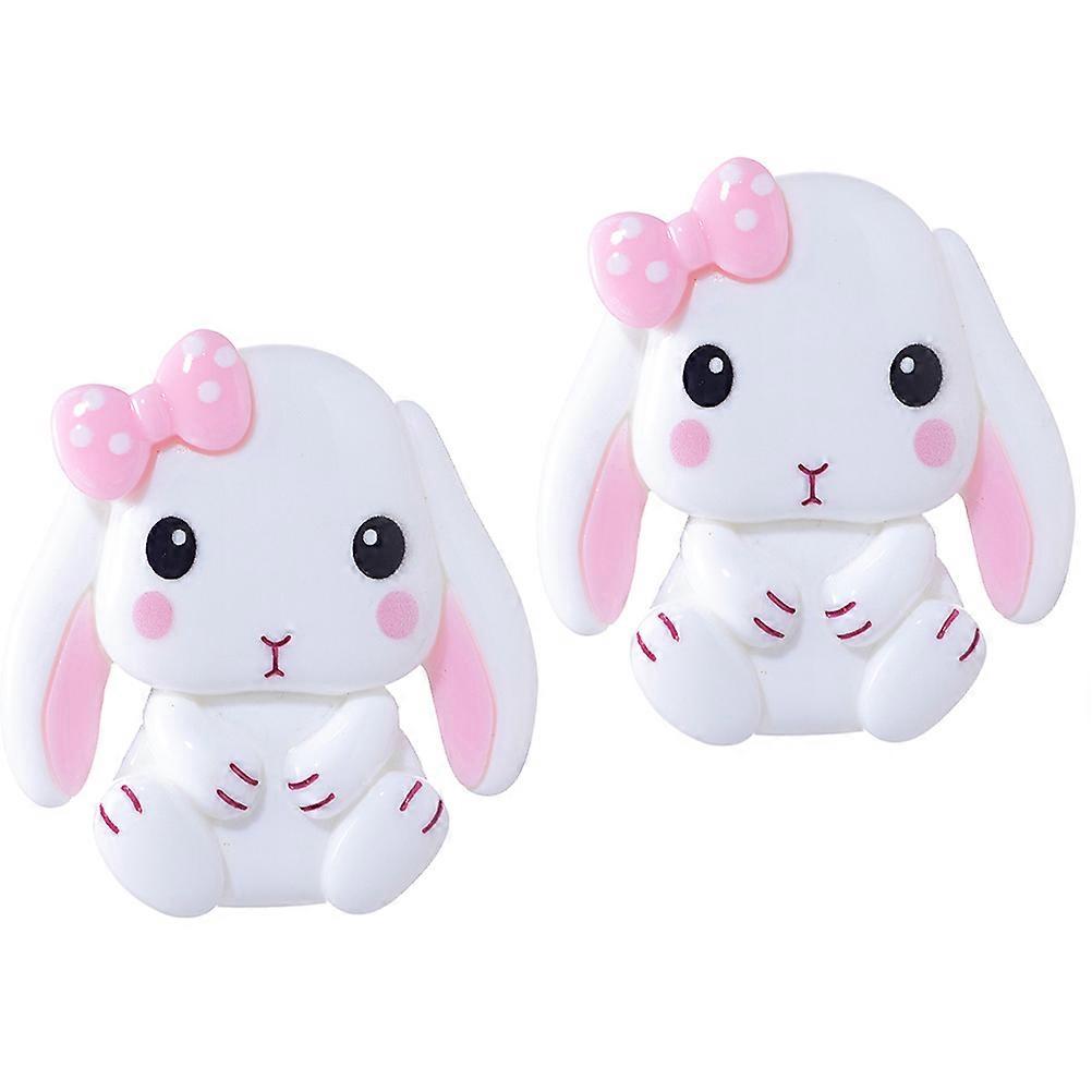 Resin Ornament Diy Accessory Resin Rabbit Patch 6.5X6.2CM Diy Projects 2Set