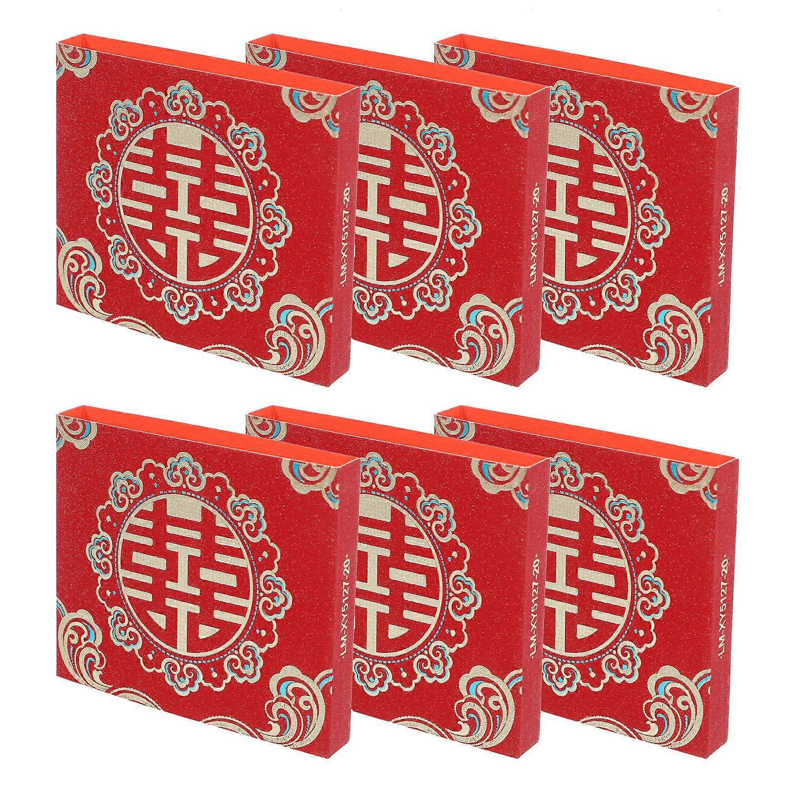 Chinese Wedding Money Bundle Sleeve with Sandpaper Material for Decoration Assorted Color Unique Style 6 Pieces